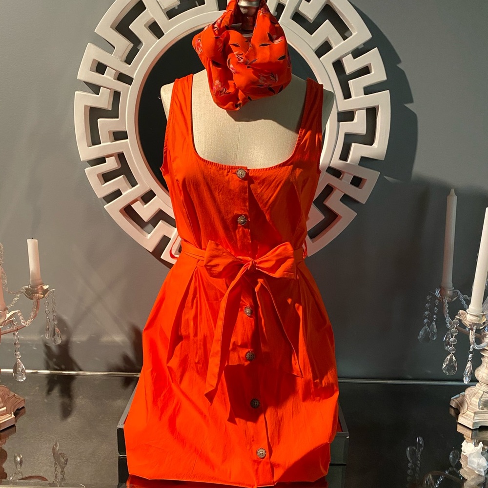 Orange dress with matching headband